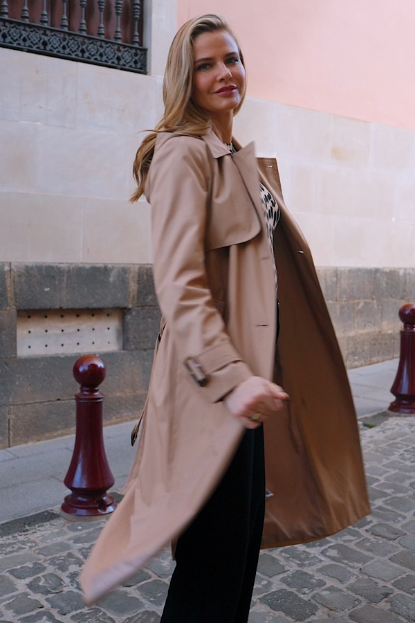 Camel Belted Longline Trench Coat With Hood