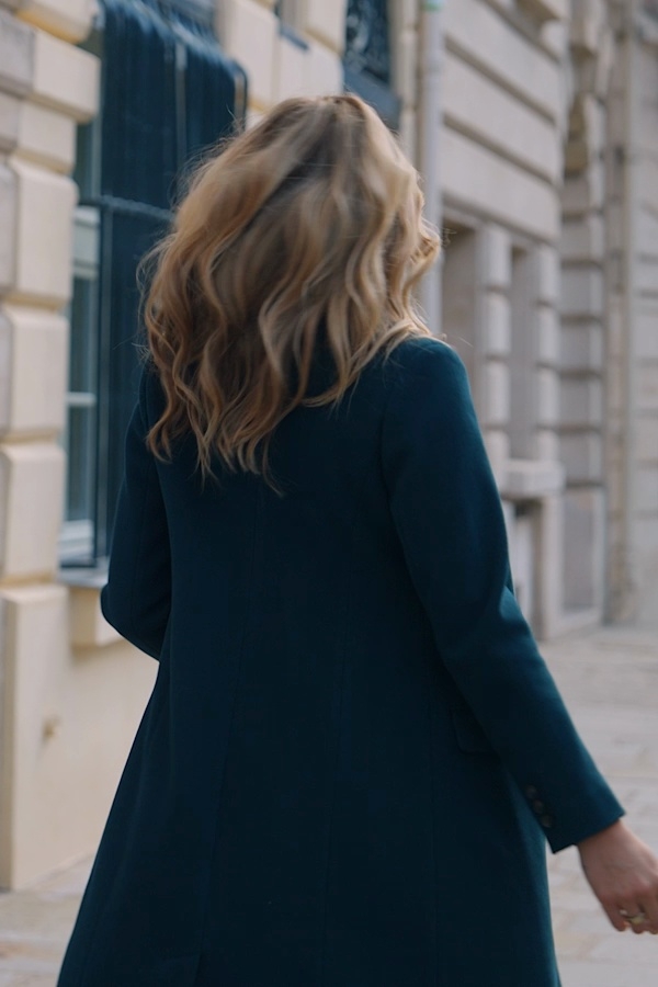 Dark Emerald Green Double Breasted Longline Coat