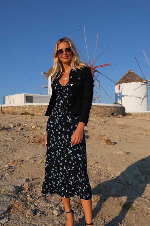 Black Denim Slim Fit Jacket