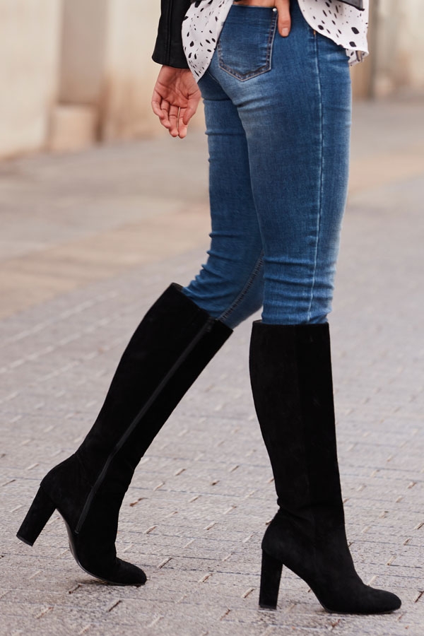 Blake Black Suede Knee High Boot