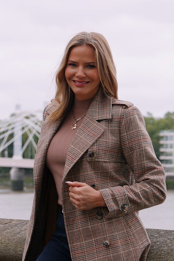 Brown Heritage Check Trench Coat