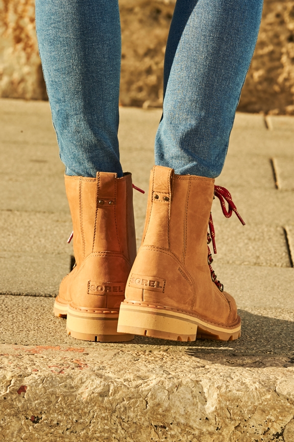Sorel Tan Leather Contrast Lace Hiker Boot