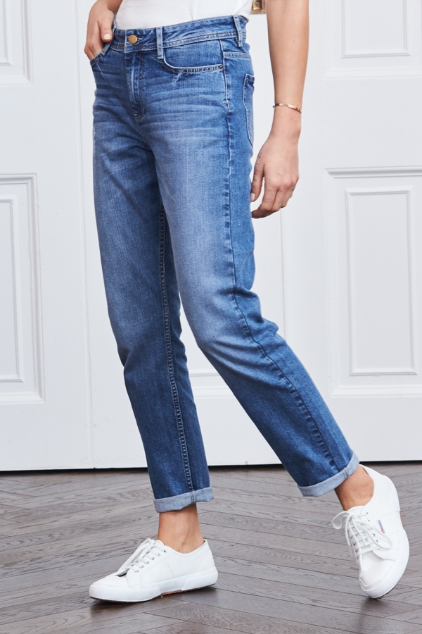 Mid Blue Relaxed Fit Boyfriend Jeans
