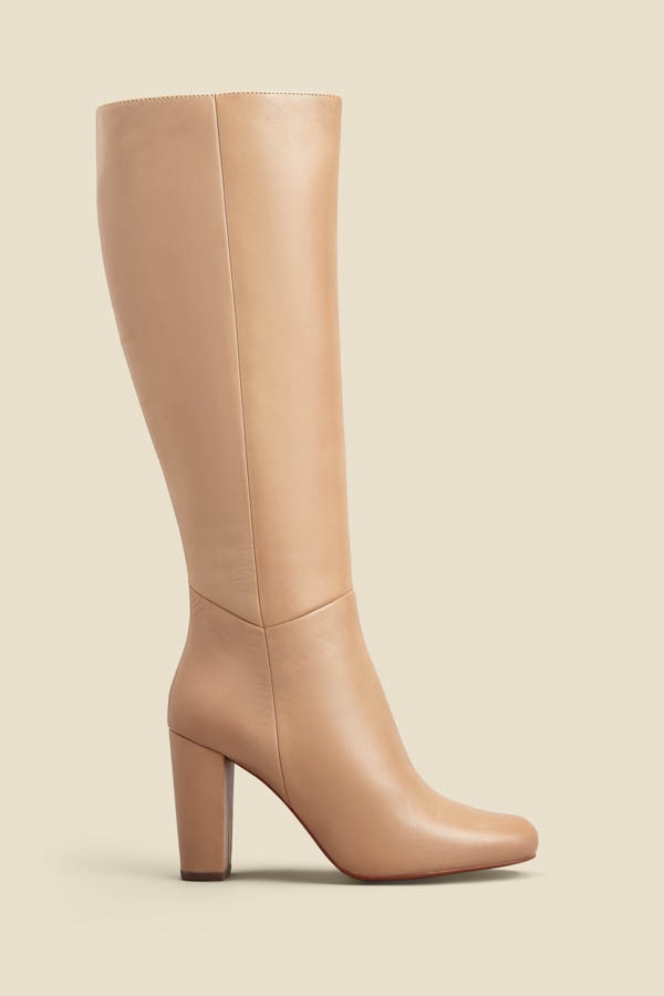 Blake Taupe Leather Knee High Boot