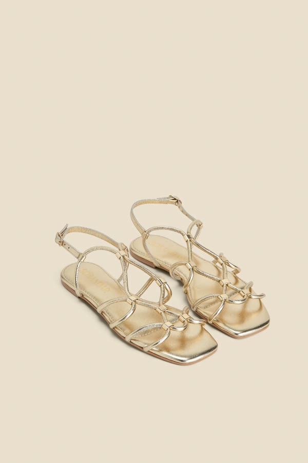 Gold Leather Gladiator Sandals