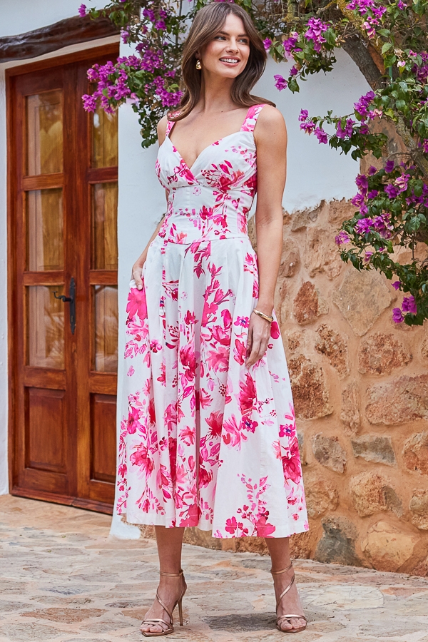cotton dress for women daily wear Flora V Neck diameter_inch: Size:08 (XSMALL) At home Vacationand more The Supima® Cotton Short-Sleeve