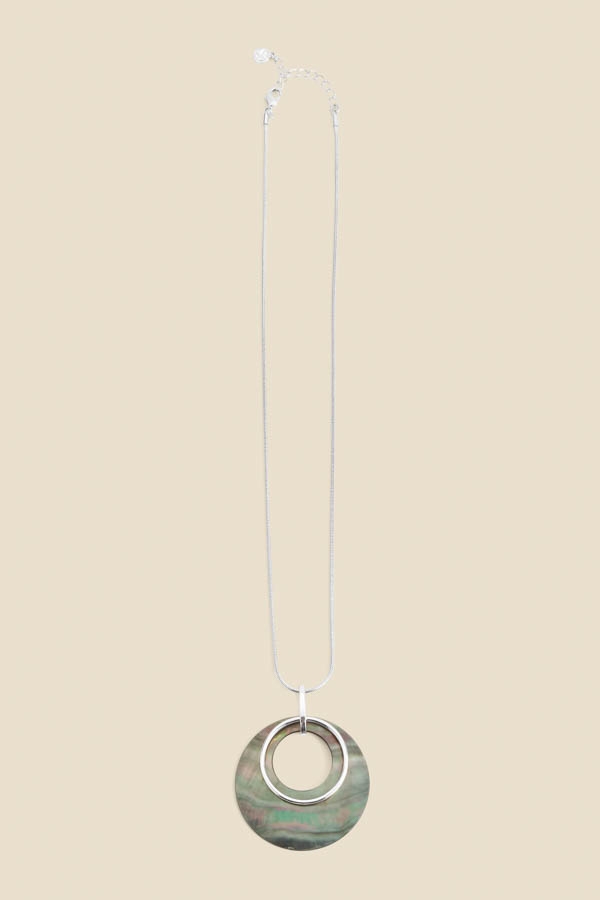 Silver Round Pendant Necklace