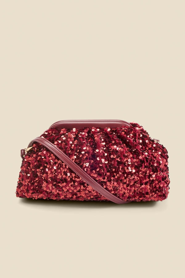 Ruby Red Sequin Clutch Bag