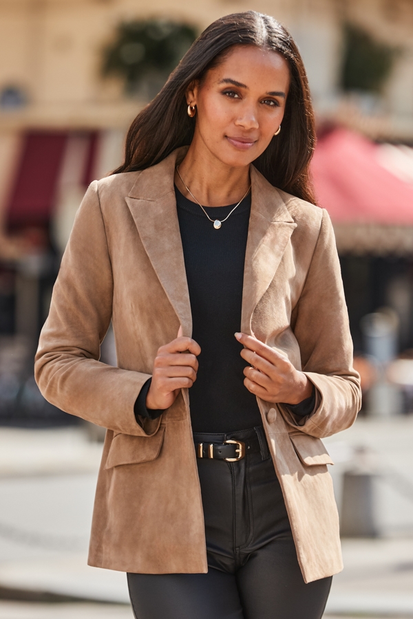 Taupe Suede Blazer