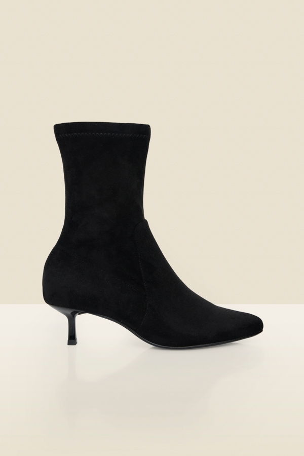 Black Faux Suede Ankle Boots