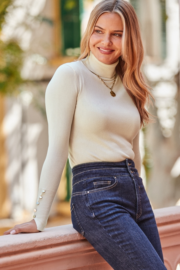 Ivory Roll Neck Jumper