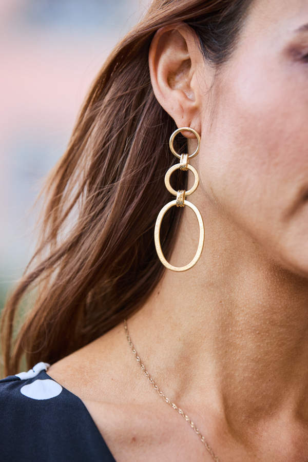 Gold Plated Hoop Pendant Earrings