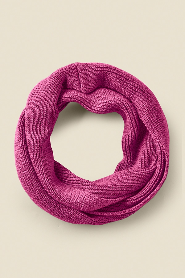 Penny Bright Pink Rib Knitted Snood