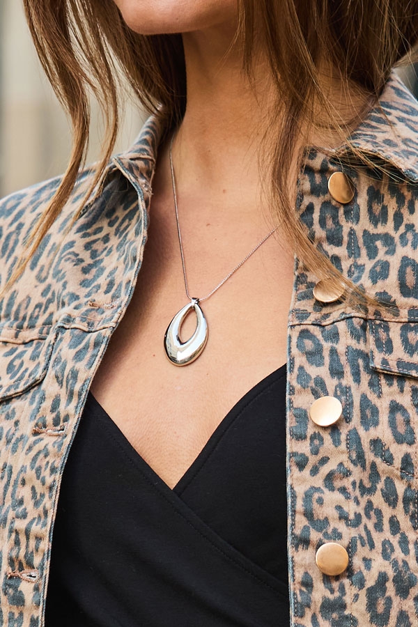 Silver Statement Pendant Necklace