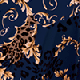 Navy Blue Baroque Print Faux Wrap Dress