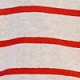 Red & White Linen Mix Striped Tab Sleeve T-Shirt