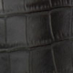 Black Leather Croc Shoulder Bag