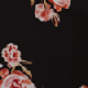 Black Floral Print Ruffle Sleeve Tie Neck Blouse