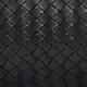 Black Faux Leather Woven Tote Bag