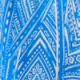 Blue Aztec Print Stretch Waist Midi Jersey Dress