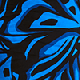 Blue Butterfly Print Cut Out Neck Fit & Flare Dress