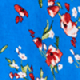 Blue Floral Print Ruffle Hem Wrap Dress