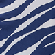 Navy Blue & White Animal Print Tie Waist Jersey Midi Dress