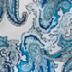 Blue Scarf Print Satin Shirt