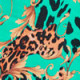Green WOW Print Zip Front Dress