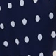 Navy Blue & White Polka Dot Print Bardot Figure Flattering Dress