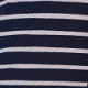 Navy Blue Stripe Print Button Shoulder T-Shirt Dress