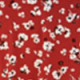 Red Ditsy Floral Print Puff Sleeve Jersey Midi Dress