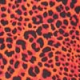 Red Leopard Print Shirred Sleeve Shift Dress