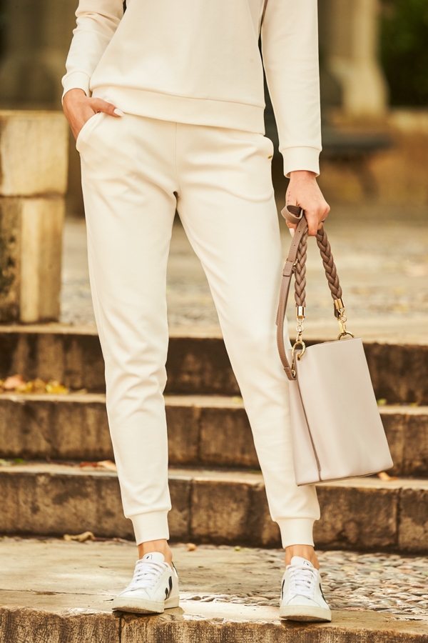 Ivory Super Soft Gold Stud Pocket Detail Joggers