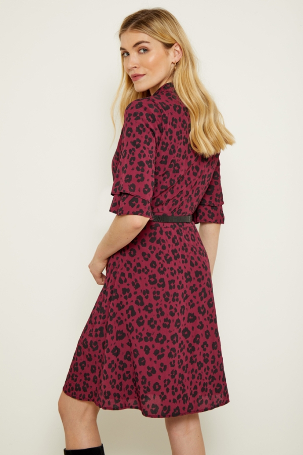 Berry & Black Animal Shirt Dress