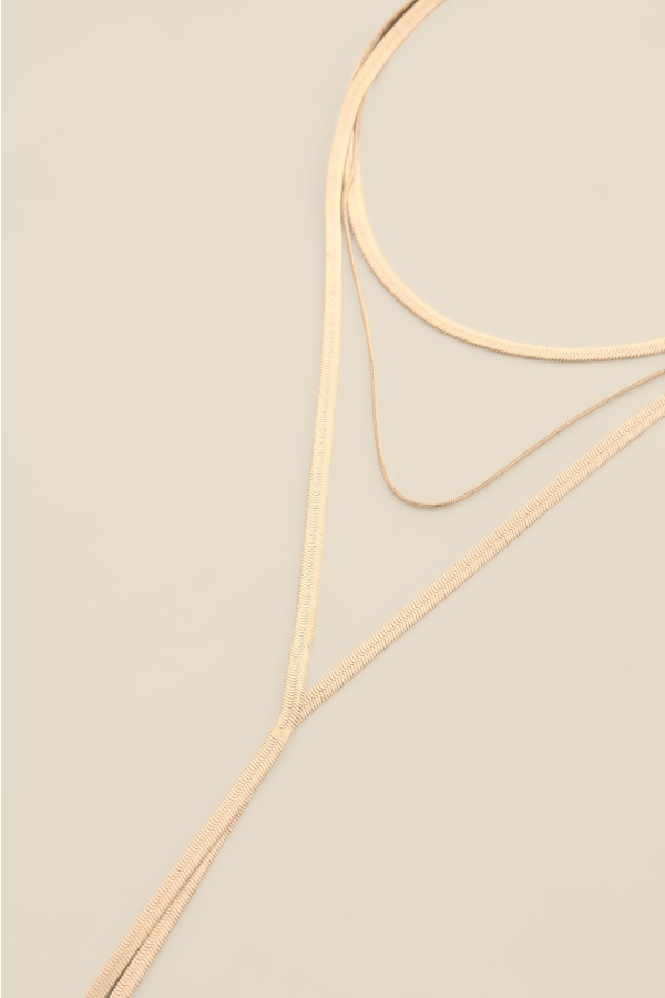 Gold Plated Triple Layer Necklace
