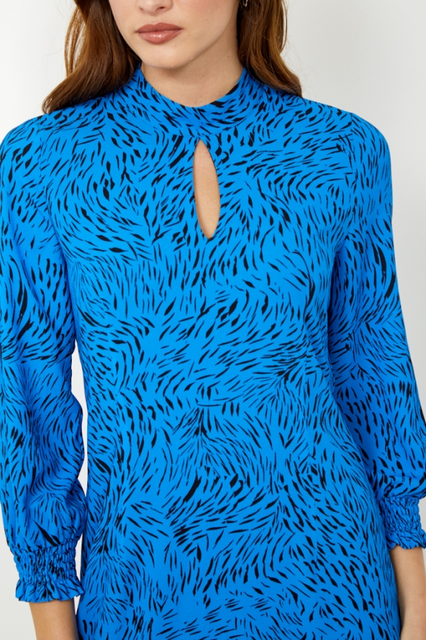 Cobalt Blue Animal Print Shift Dress