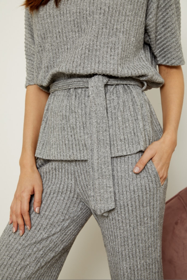 Grey Super Soft Short Sleeve Loungewear Top