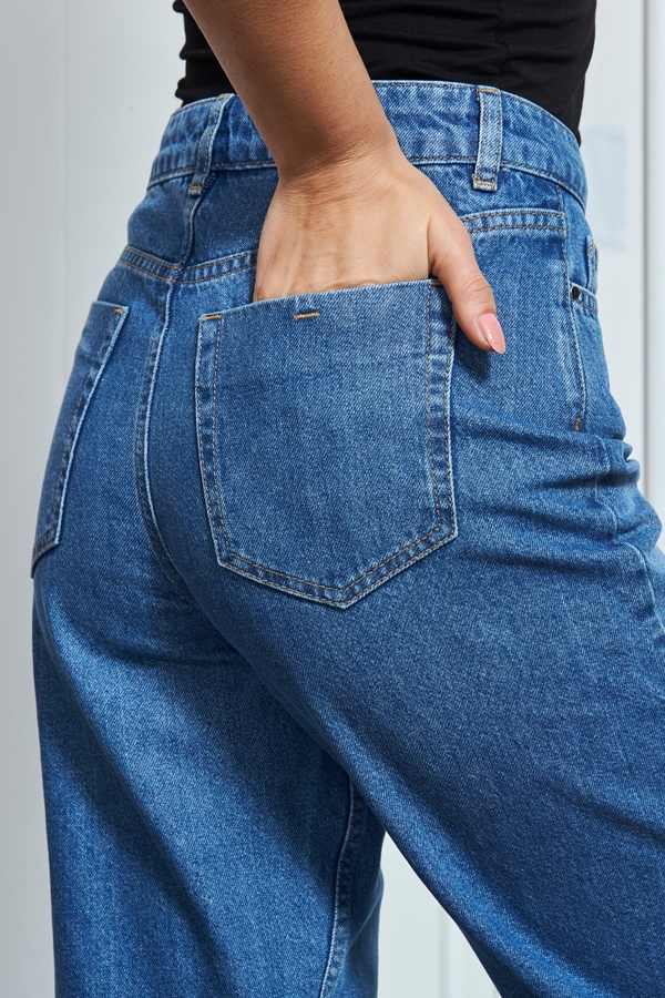 Mid Blue Denim Culotte Jeans