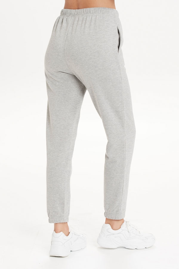 Soffina Grey Marl Super Soft Slim Leg Relax Joggers With Pockets