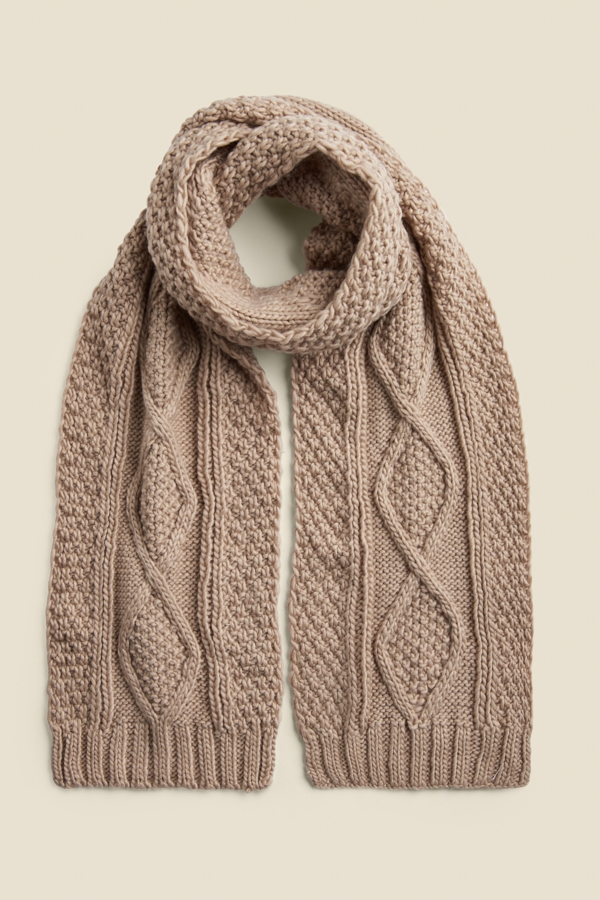 Kelly Stone Cable Knit Scarf