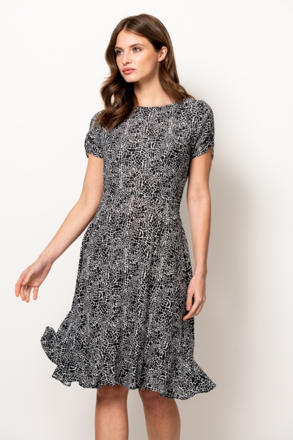 Black & White Animal Print Shift Dress