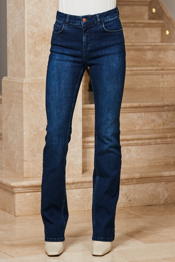 Dark Indigo Mid Rise Bootcut Jeans