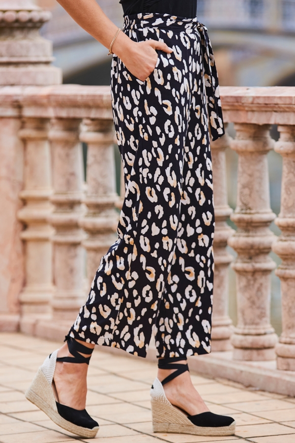 Leopard Print Culotte Trousers