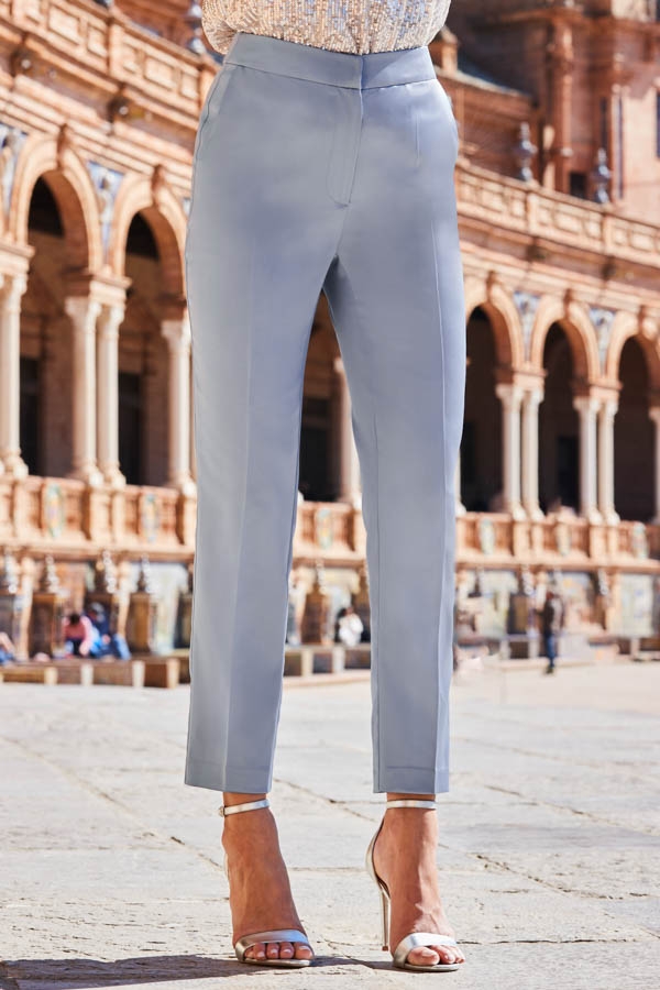 Soft Blue Premium Satin Tuxedo Trousers