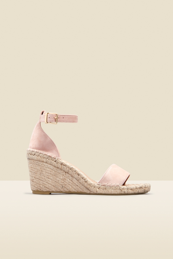 Poesy Blush Pink Suede Wedge Espadrille