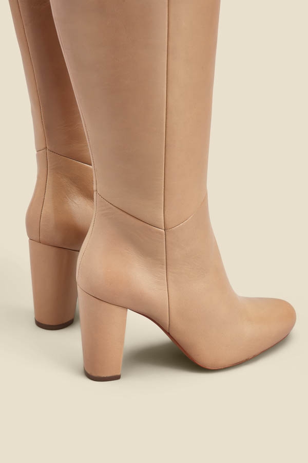Blake Taupe Leather Knee High Boot