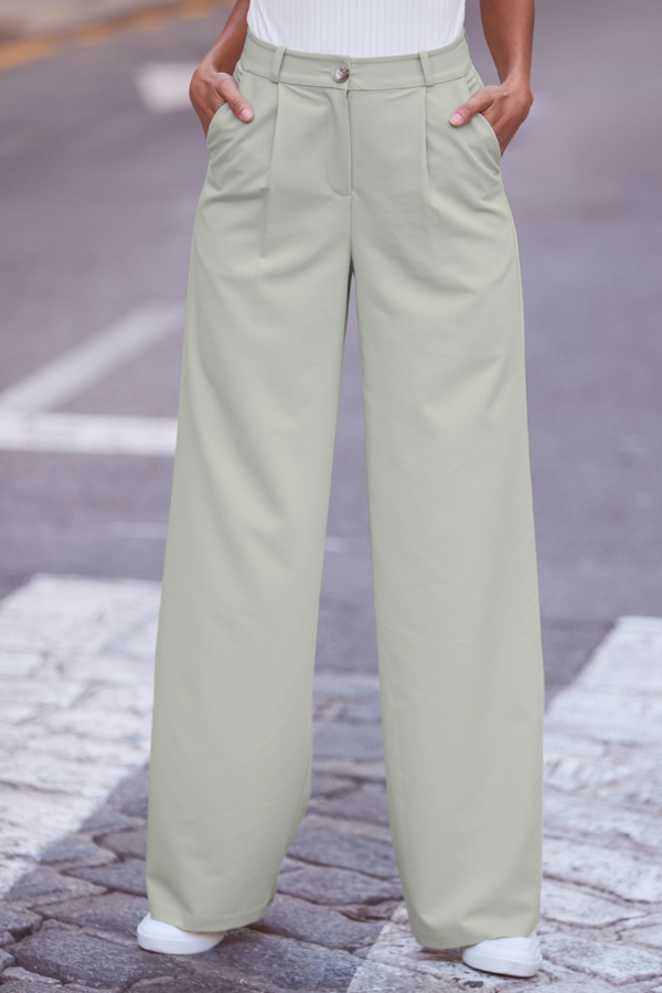 Mint Green Wide Leg Trousers