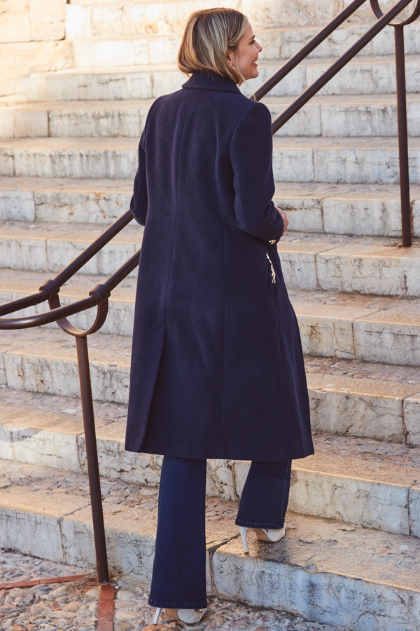 Navy Blue Premium Longline Coat