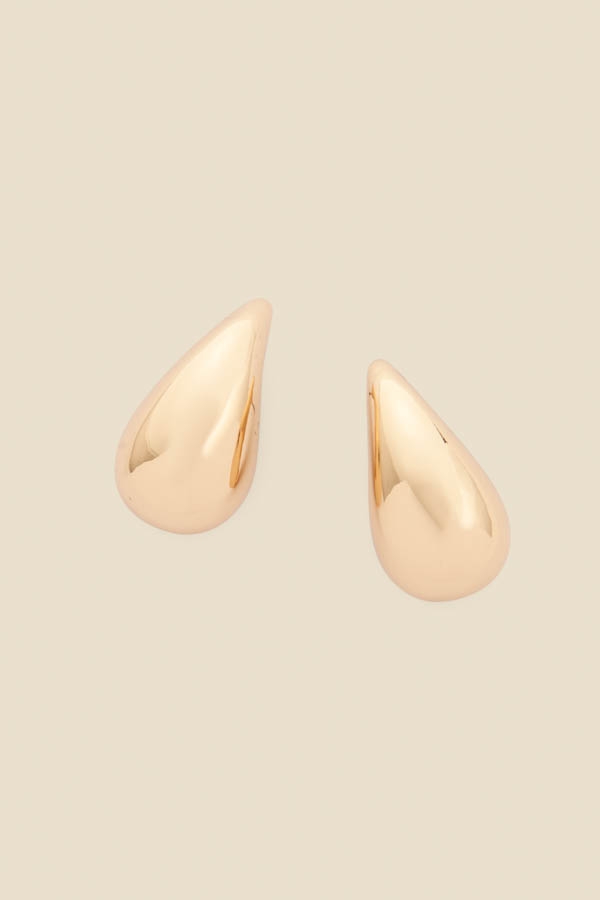 Gold Teardrop Stud Earrings